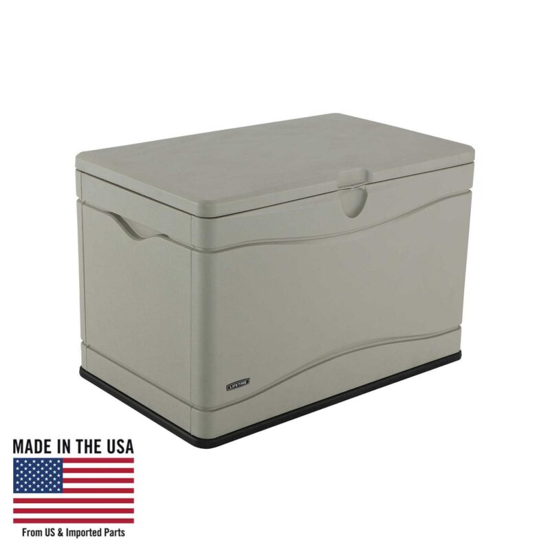 Lifetime New Outdoor Polyethylene Deck Box and Bench 80 Gal., Tan (60059)