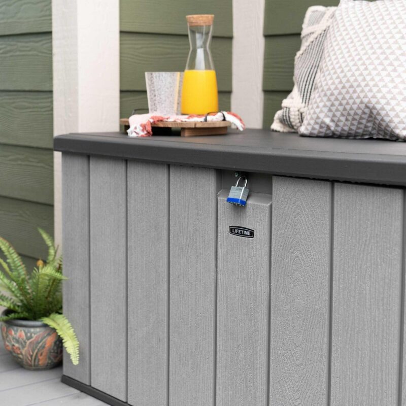 Lifetime New Outdoor Polyethylene Deck Box and Bench 150 Gallon, Gray (60340) - Image 10