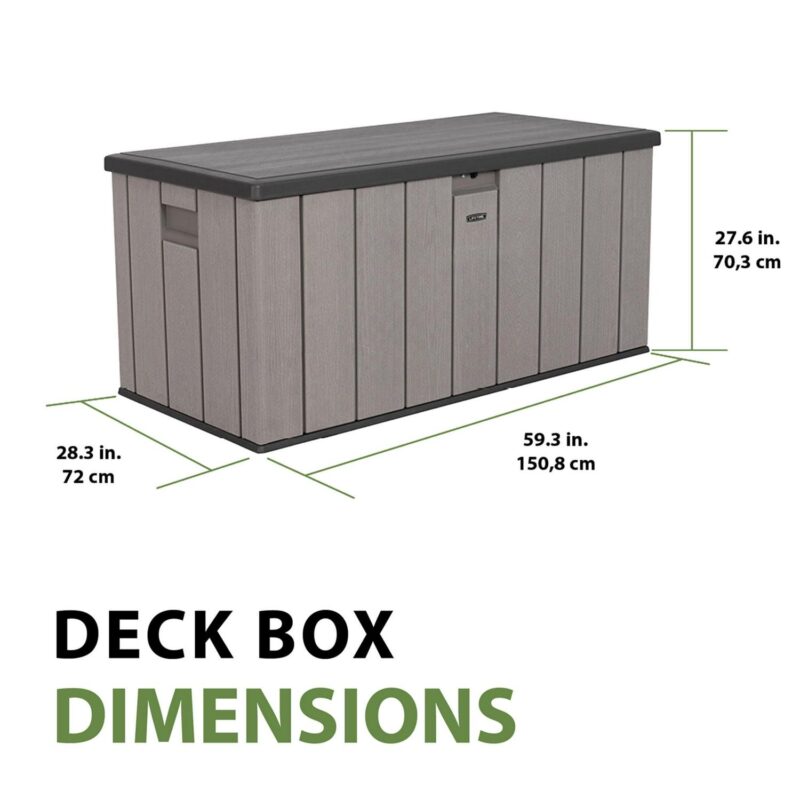 Lifetime New Outdoor Polyethylene Deck Box and Bench 150 Gallon, Gray (60340) - Image 5