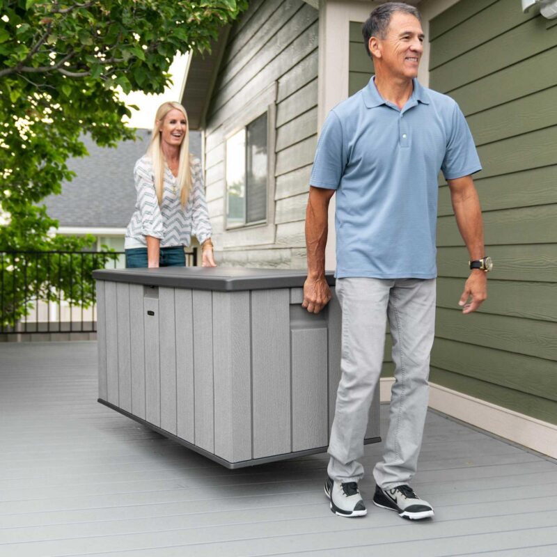 Lifetime New Outdoor Polyethylene Deck Box and Bench 150 Gallon, Gray (60340) - Image 8