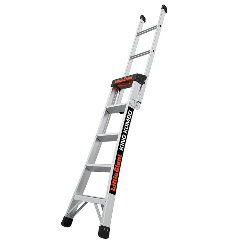 Little Giant King Kombo 5'-8' Aluminum 3-in-1 Combo Ladder, Type 1A - 300 lbs. Rated, 11 ft. 4 in. Reach - Image 2
