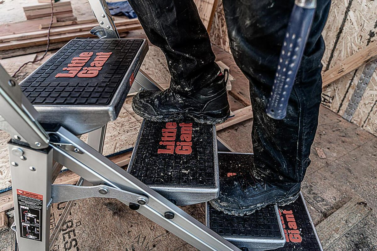 Little Giant® Safety Aluminum Step Ladder - 4 Step - Image 6