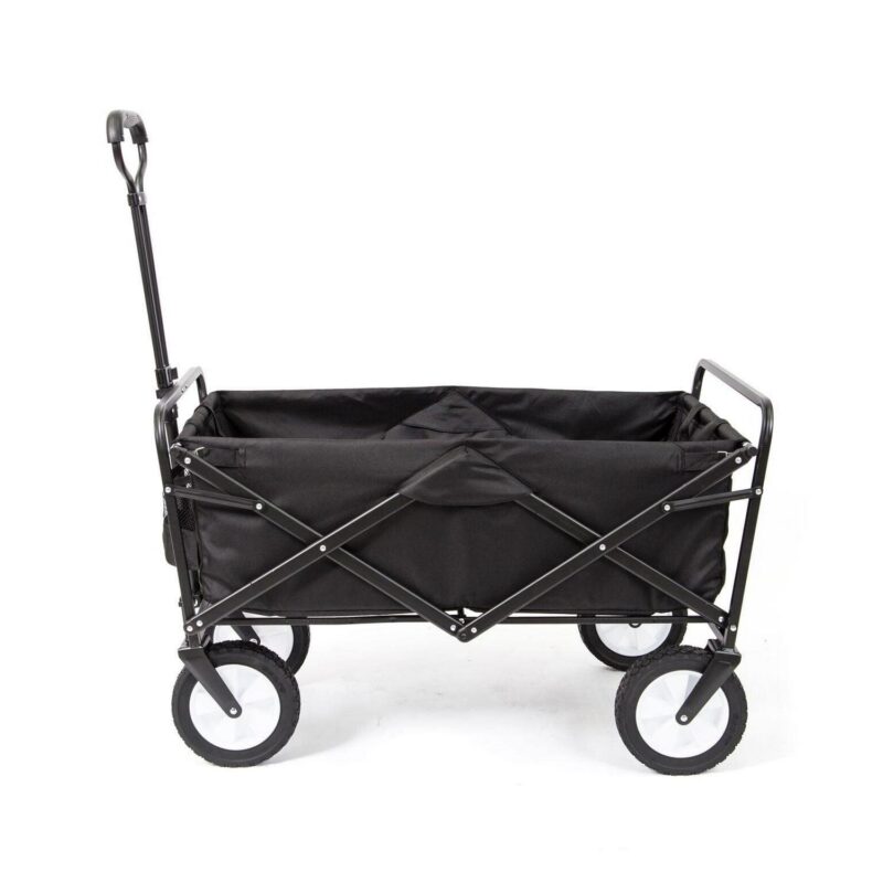 Mac Sports Collapsible Folding Frame Outdoor Garden Utility Wagon Cart, Black