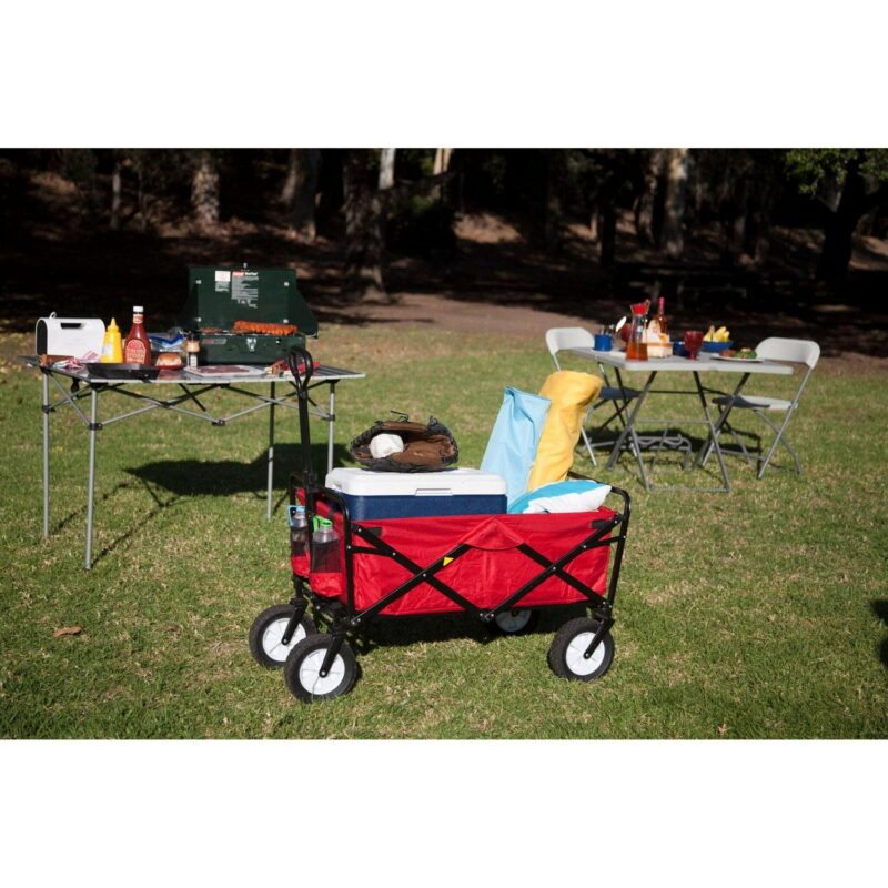 Mac Sports Collapsible Folding Frame Outdoor Garden Utility Wagon Cart, Black - Image 6
