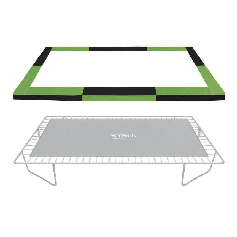 Machrus Upper Bounce Replacement Spring Cover - Safety Pad, Fits only for Upper Bounce Brand 10 X 17 FT Rectangular Trampoline Frame - Black/Green