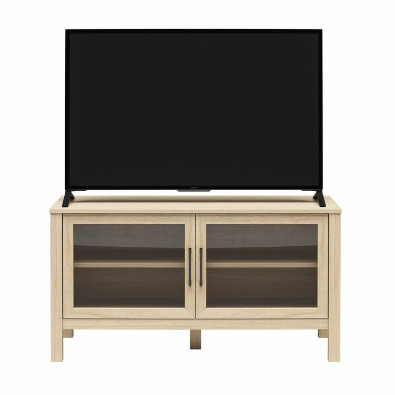 Mainstays Glass Door TV Stand for TVs up to 60 , Spring Pine - Image 6