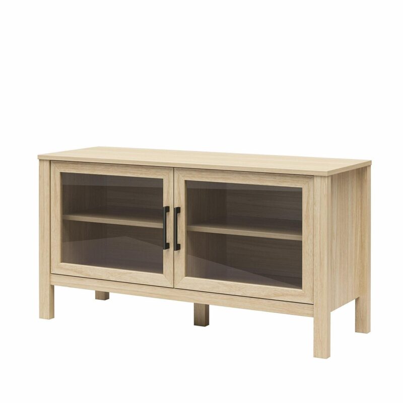 Mainstays Glass Door TV Stand for TVs up to 60 , Spring Pine - Image 5