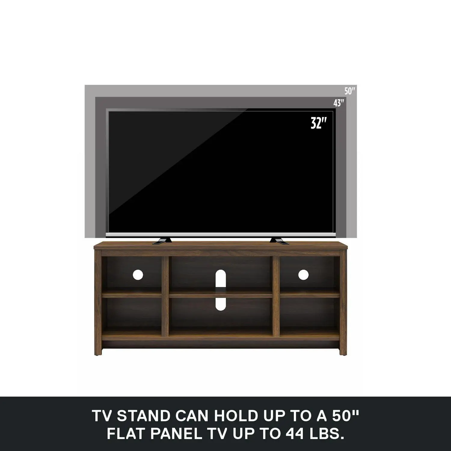 Mainstays Parsons TV Stand for TVs up to 50 , Canyon Walnut 5 Mainstays Parsons TV Stand for TVs up to 50 , Canyon Walnut - Image 5