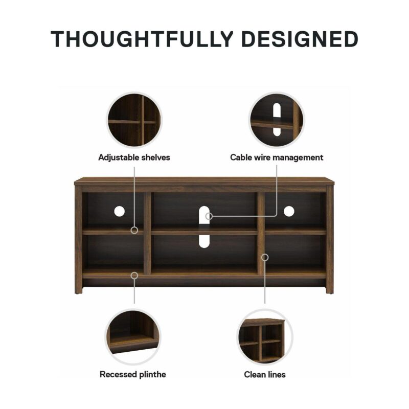 Mainstays Parsons TV Stand for TVs up to 50 , Canyon Walnut - Image 6