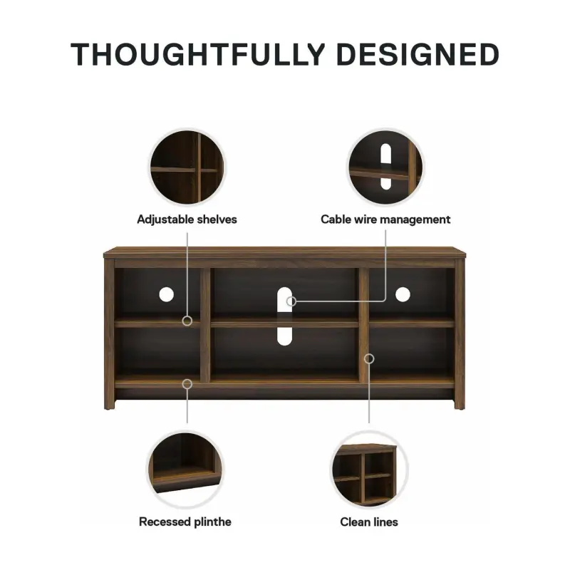 Mainstays Parsons TV Stand for TVs up to 50 , Canyon Walnut - Image 6