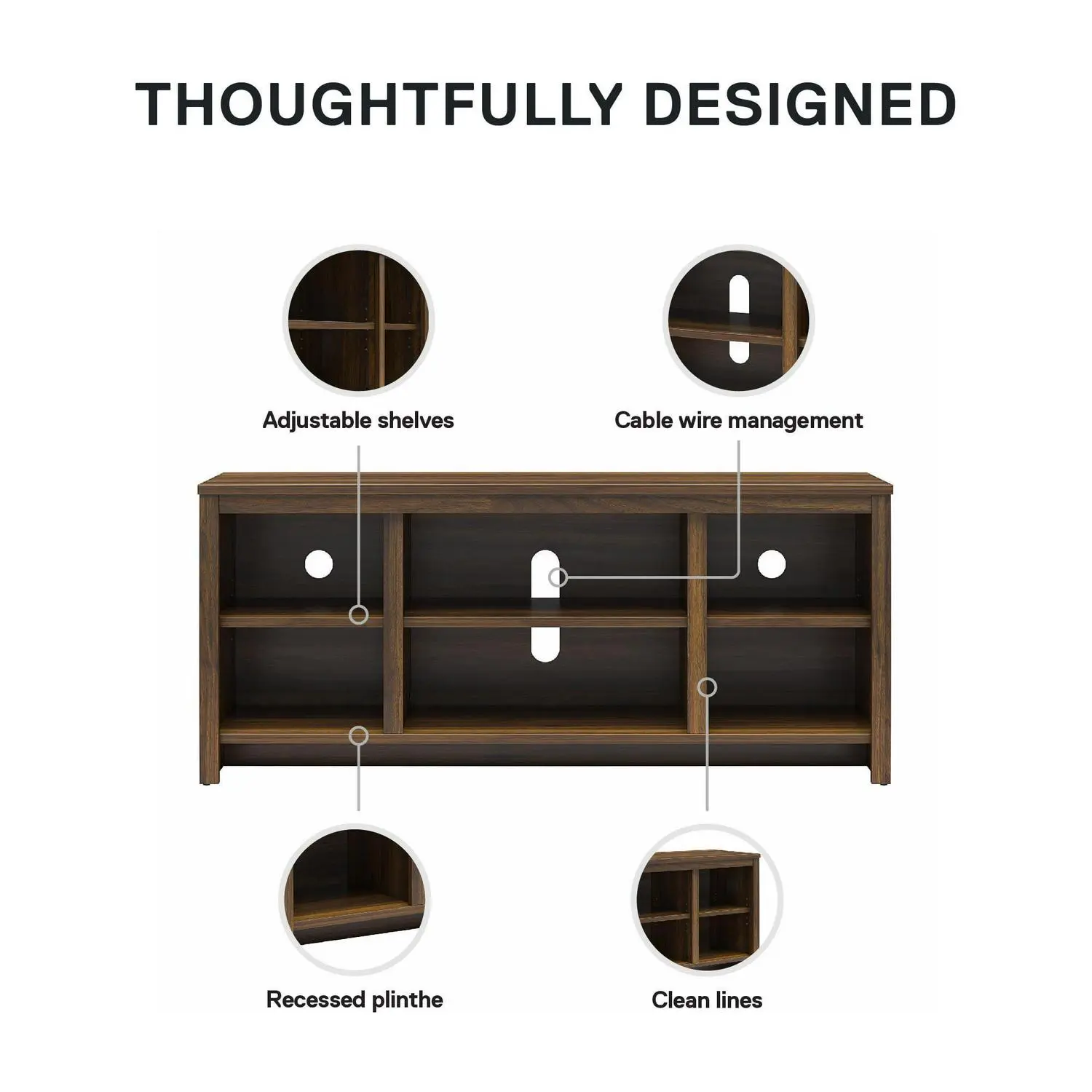 Mainstays Parsons TV Stand for TVs up to 50 , Canyon Walnut 6 Mainstays Parsons TV Stand for TVs up to 50 , Canyon Walnut - Image 6