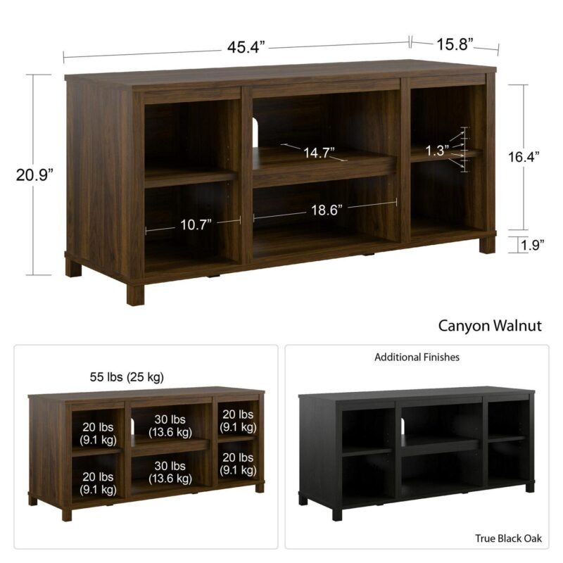 Mainstays Parsons TV Stand for TVs up to 50 , Black Oak - Image 10