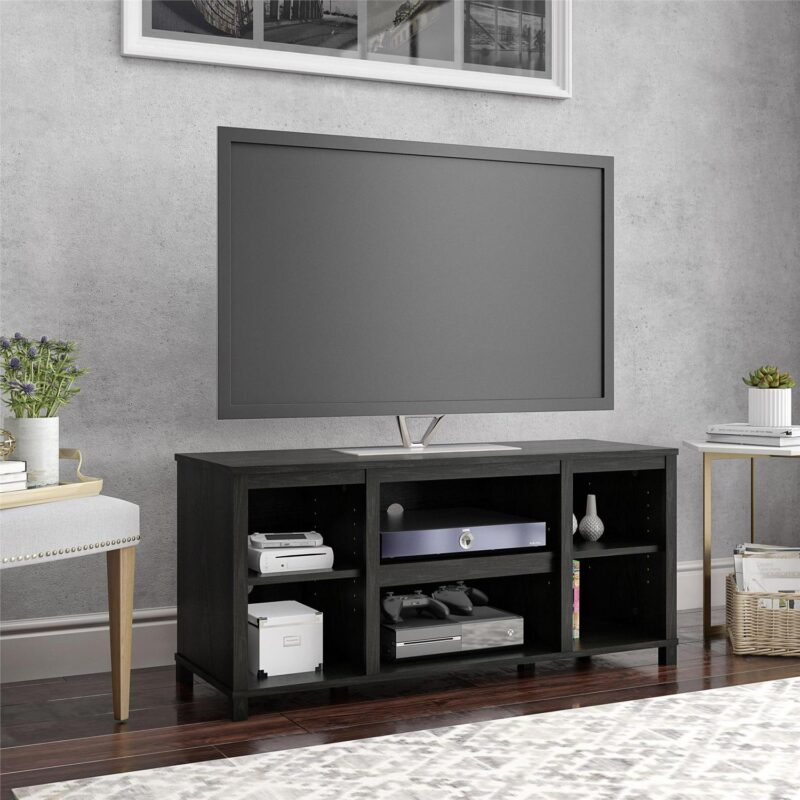 Mainstays Parsons TV Stand for TVs up to 50 , Black Oak - Image 2