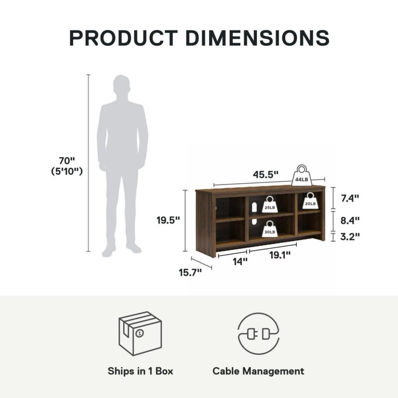 Mainstays Parsons TV Stand for TVs up to 50 , Canyon Walnut - Image 9