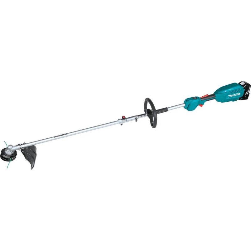 Makita XUX02SM1X1 18V LXT Brushless Lithium-Ion Cordless Couple Shaft Power Head Kit with 13 in. String Trimmer Attachment and (4 Ah) - Image 2
