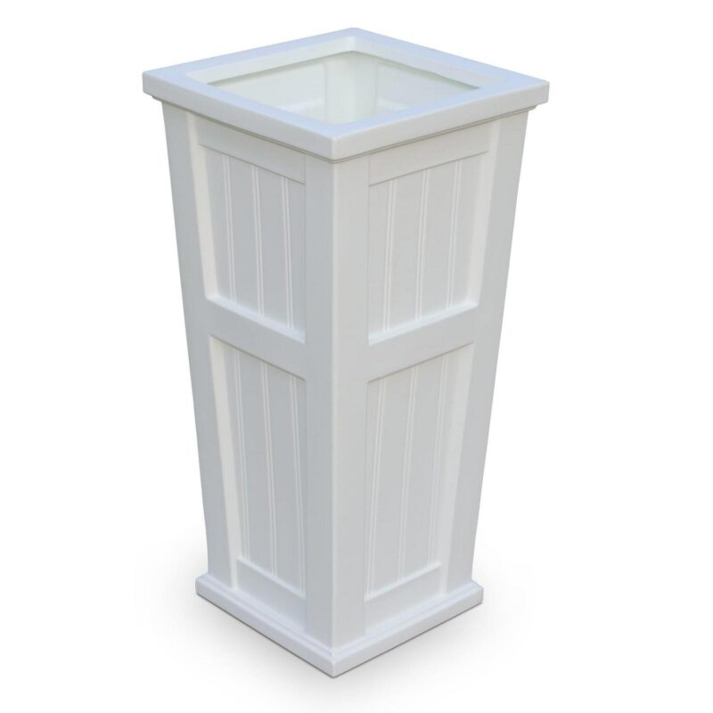 Mayne Cape Cod 15.5  x 15.5' x 32  Square White Self-Watering Polyethylene Planter - Image 5