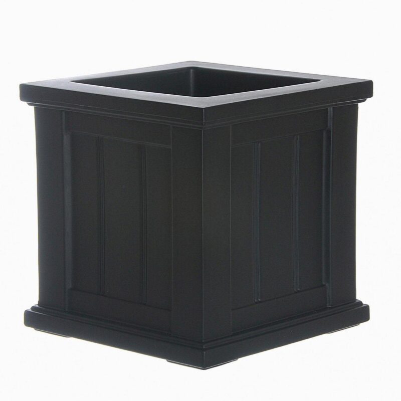 Mayne Cape Cod 20  x 20  x 20  Square Black Self-Watering Polyethylene Planter - Image 3