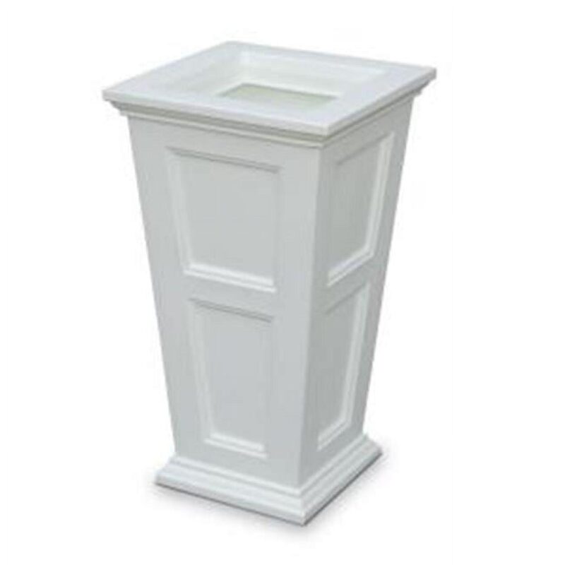 Mayne Fairfield 16  x 16  x 28.3  Square White Self-Watering Polyethylene Planter