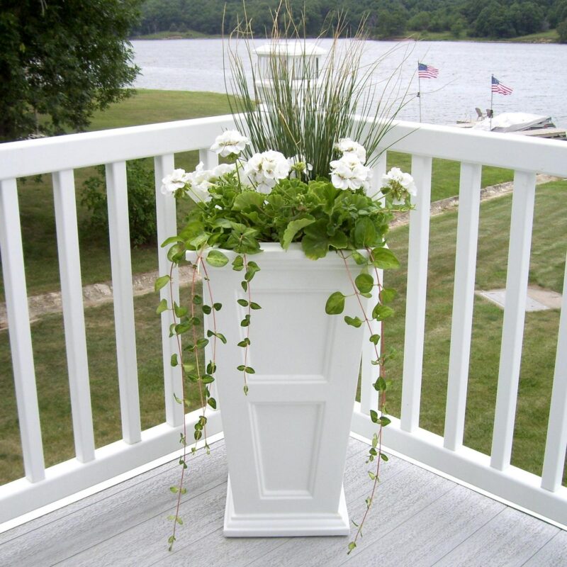 Mayne Fairfield 16  x 16  x 28.3  Square White Self-Watering Polyethylene Planter - Image 6