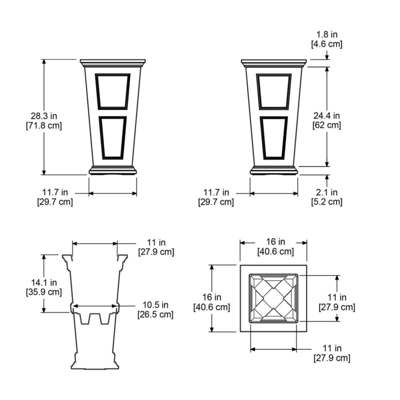 Mayne Fairfield 16  x 16  x 28.3  Square White Self-Watering Polyethylene Planter - Image 5