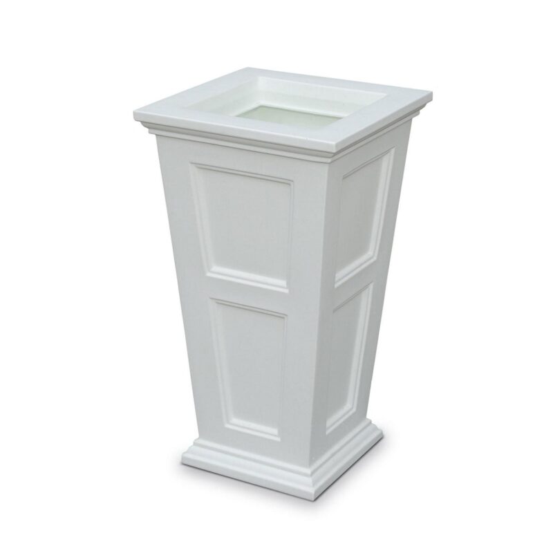 Mayne Fairfield 16  x 16  x 28.3  Square White Self-Watering Polyethylene Planter - Image 2