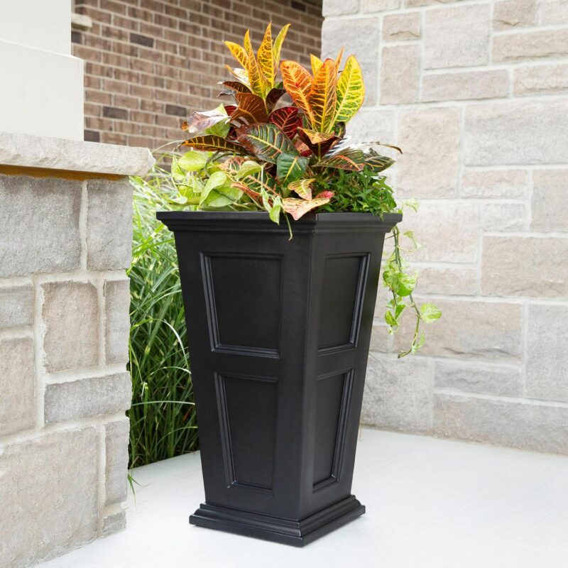 Mayne Fairfield 18.6  x 18.6  x 34  Square Black Self-Watering Polyethylene Planter - Image 3