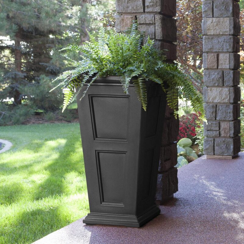 Mayne Fairfield 18.6  x 18.6  x 34  Square Black Self-Watering Polyethylene Planter - Image 4