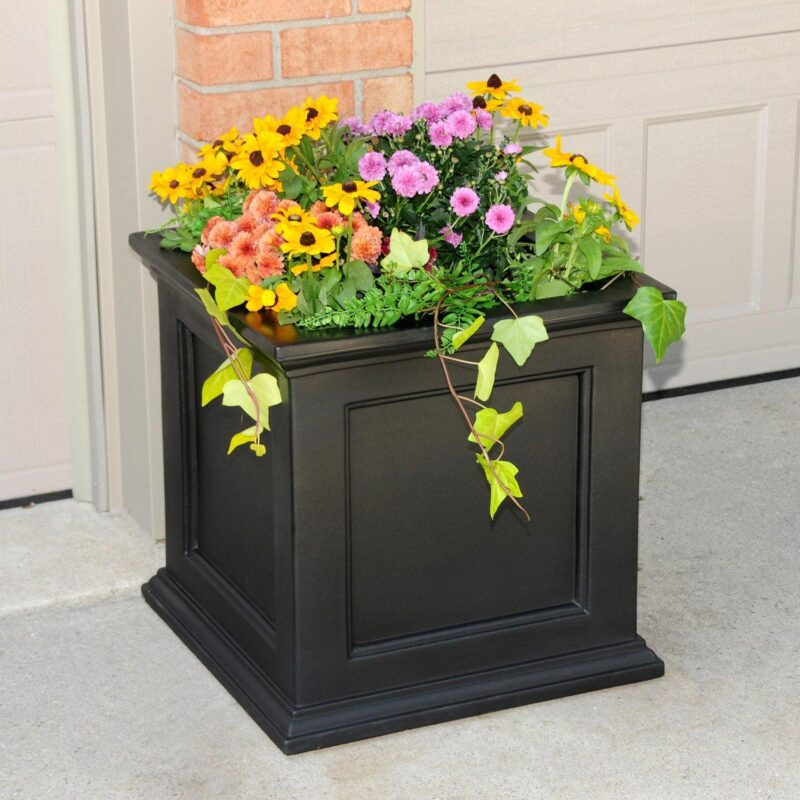 Mayne Fairfield 20x20  Square Traditional Plastic Planter in Black - Image 6