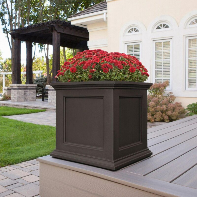 Mayne Fairfield 20x20  Square Traditional Plastic Planter in Black - Image 3