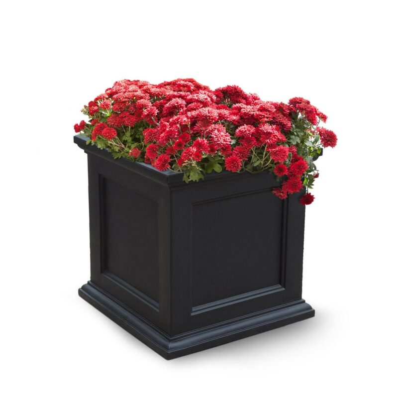 Mayne Fairfield 28  x 28  x 28  Square Black Polyethylene Planter - Image 2