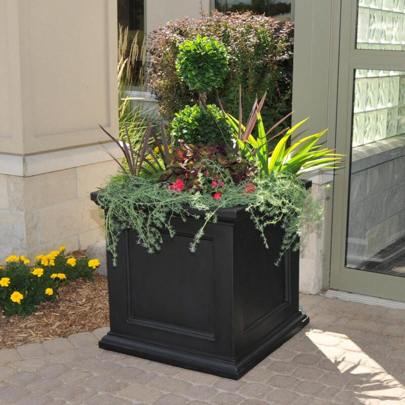Mayne Fairfield 28  x 28  x 28  Square Black Polyethylene Planter - Image 4