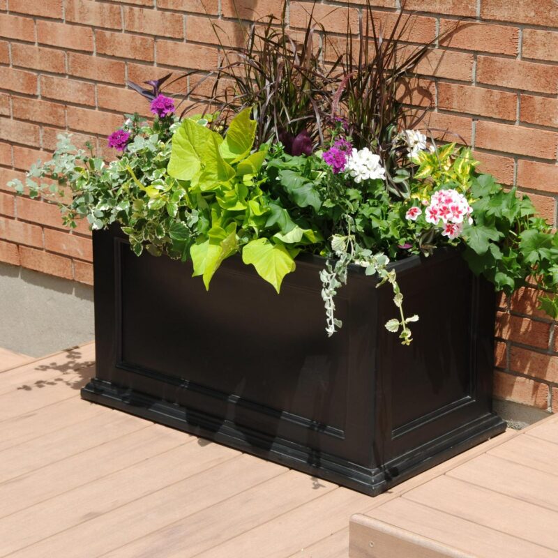 Mayne Fairfield 35.6  x 20  x 20  Rectangle Black Self-Watering Polyethylene Planter - Image 3