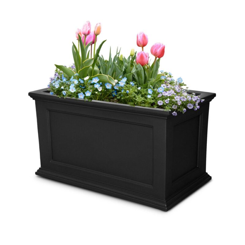 Mayne Fairfield 35.6  x 20  x 20  Rectangle Black Self-Watering Polyethylene Planter