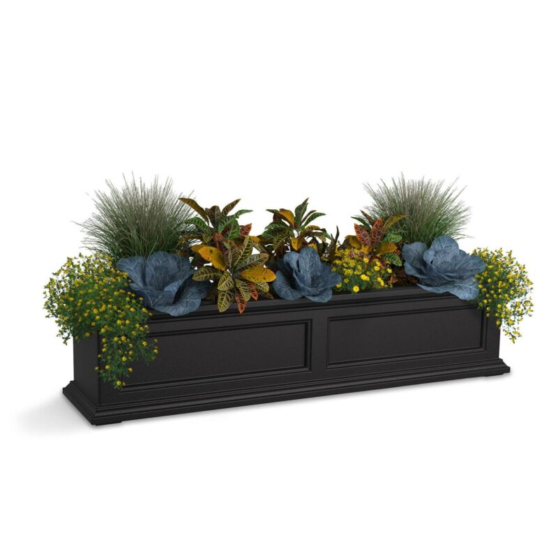 Mayne Fairfield 48  x 11  x 10.8  Rectangle Black Self-Watering Polyethylene Window box Planter