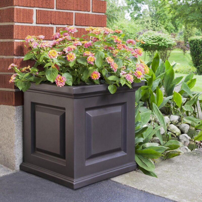 Mayne Nantucket 16  x 16  x 16  Self-Watering Square Polyethylene Planter - Espresso - Image 4