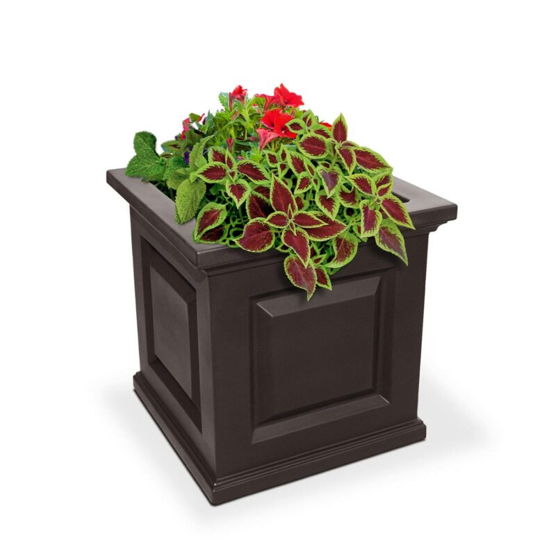 Mayne Nantucket 16  x 16  x 16  Self-Watering Square Polyethylene Planter - Espresso - Image 2