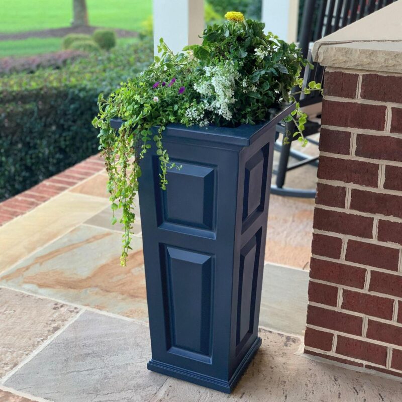 Mayne Nantucket 32in Tall Polyethylene Planter - Neptune Blue - Image 2