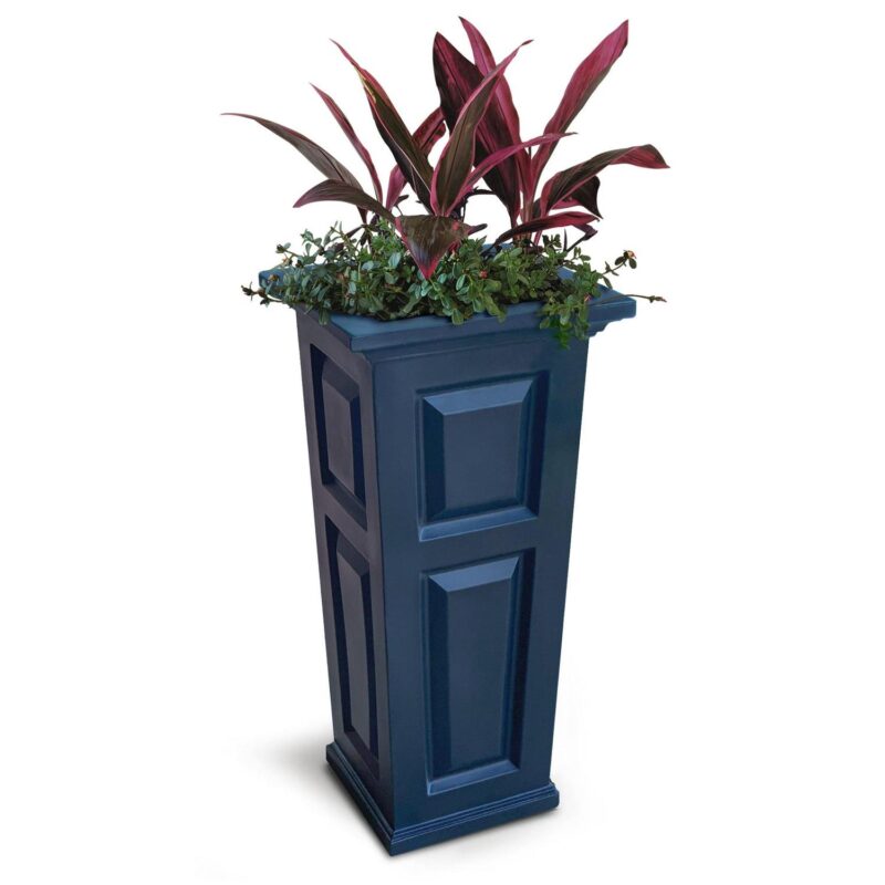 Mayne Nantucket 32in Tall Polyethylene Planter - Neptune Blue