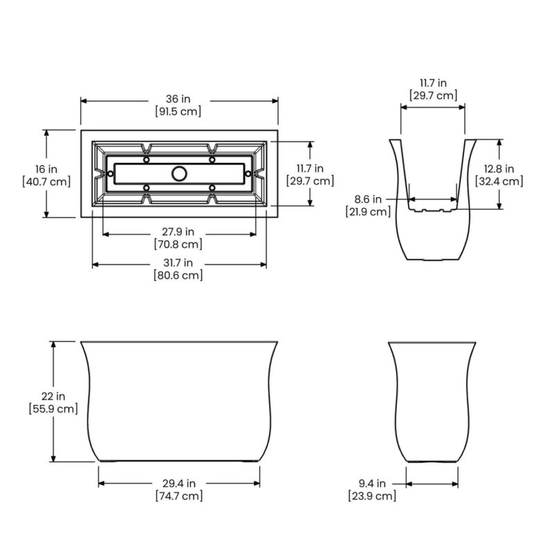 Mayne Valencia 36x16x22 Long Modern Plastic Planter in Espresso - Image 8