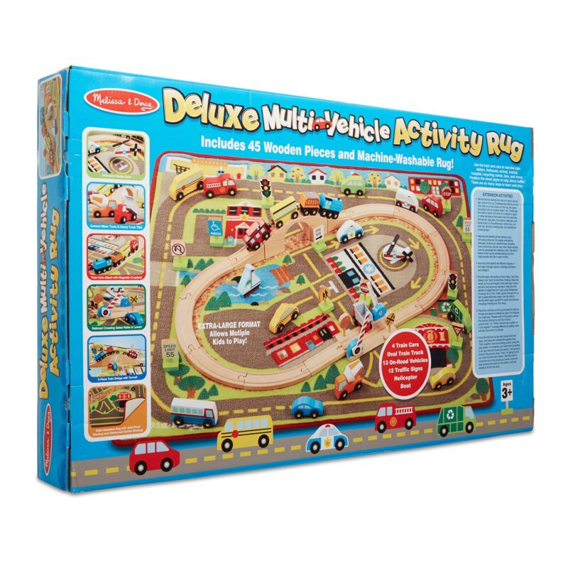 Melissa and Doug Deluxe Multi-Vehicle Activity Rug - Image 4
