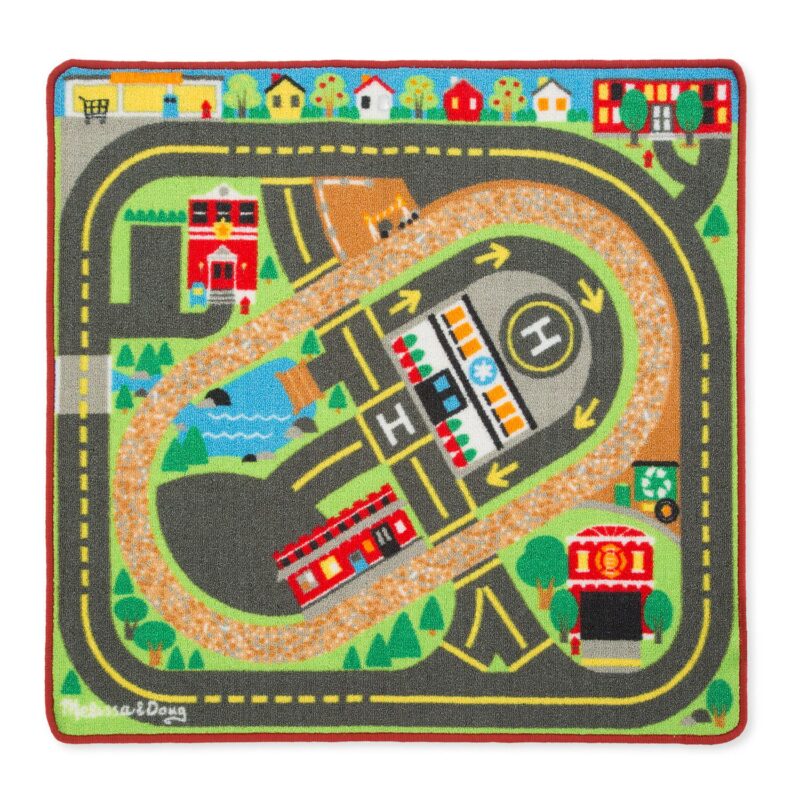 Melissa and Doug Deluxe Multi-Vehicle Activity Rug - Image 5