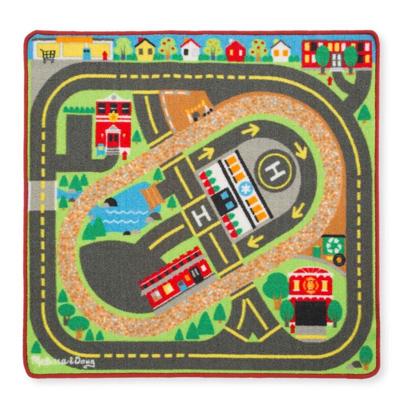 Melissa and Doug Deluxe Multi-Vehicle Activity Rug - Image 2