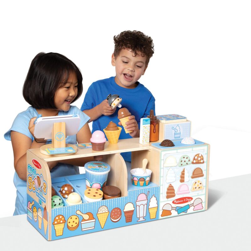 Melissa and Doug Wooden Cool Scoops Ice Creamery - Image 9