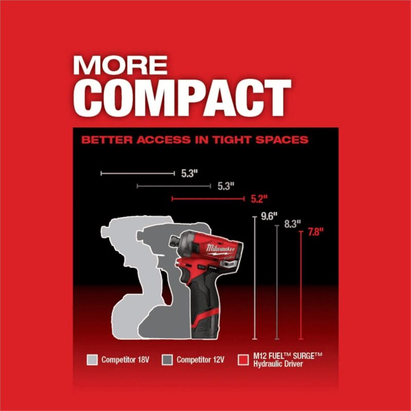 Milwaukee 2551-20 M12 FUEL SURGE Hydraulic Driver 1/4  Hex (Tool Only) - Image 6