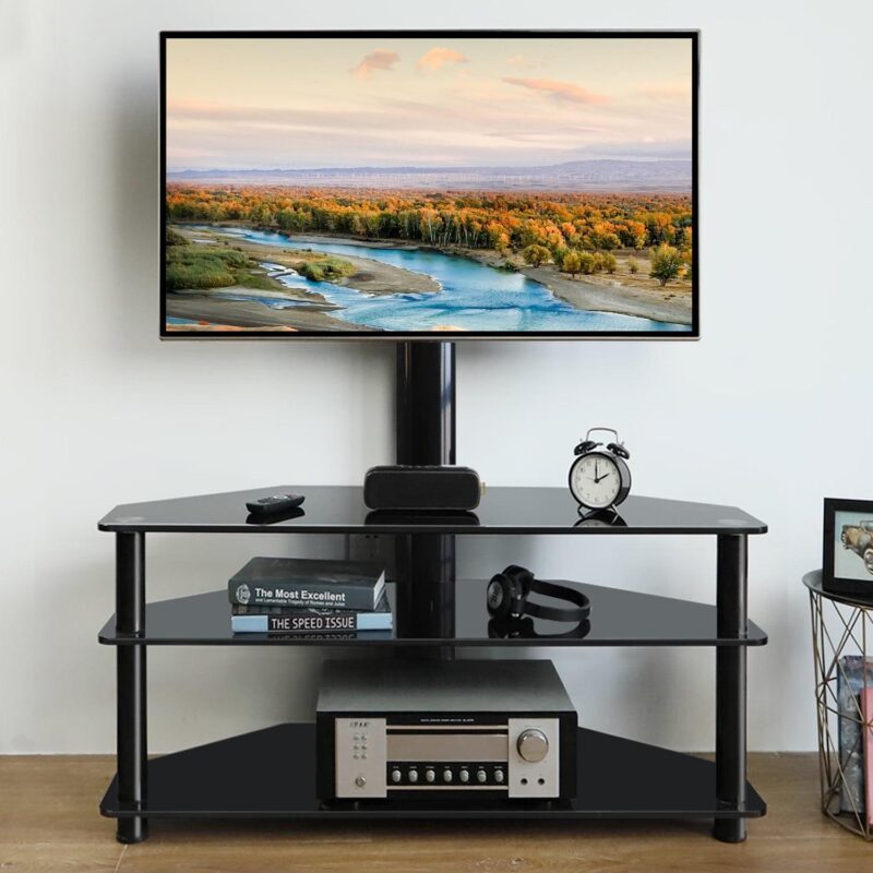 Modern 3-in-1 TV Stand for Flat TVs up to 65 inch, Black