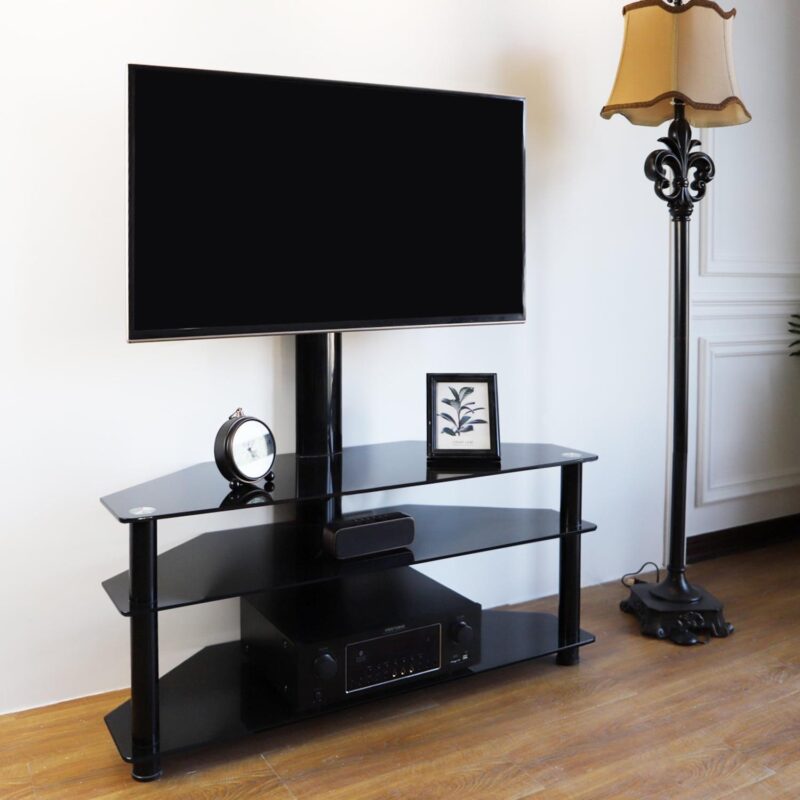 Modern 3-in-1 TV Stand for Flat TVs up to 65 inch, Black - Image 5
