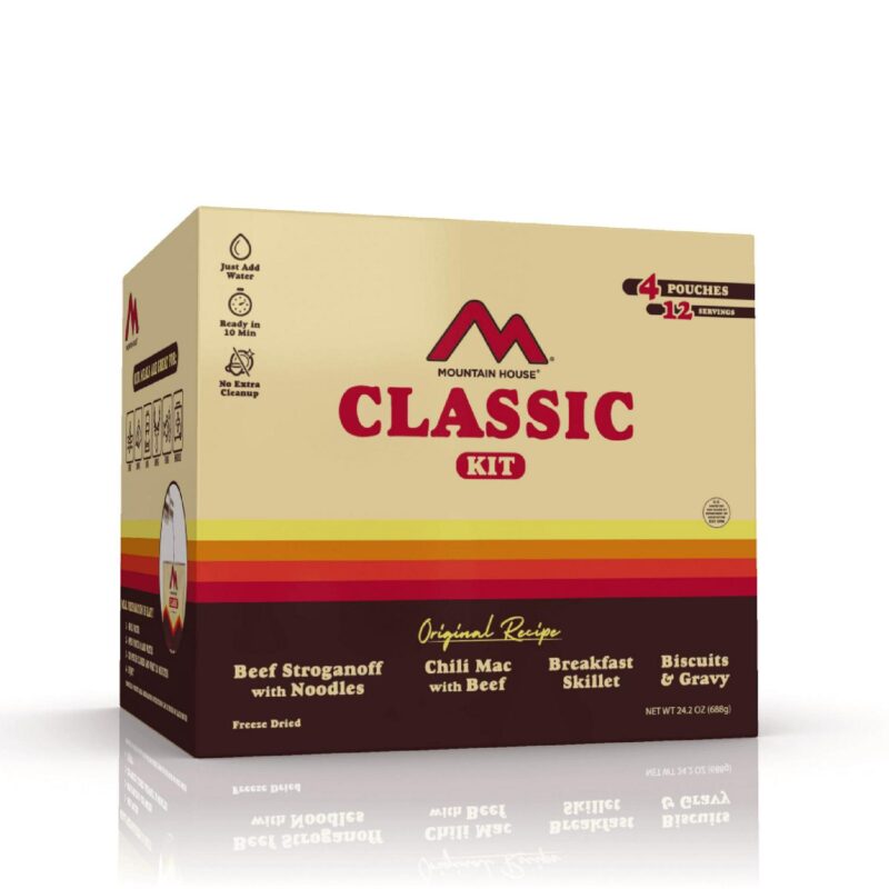 Mountain House Classic Meals Variety Kit Survival and Emergency Camping Food with 12 Servings, 30 Years Long Shelf Life