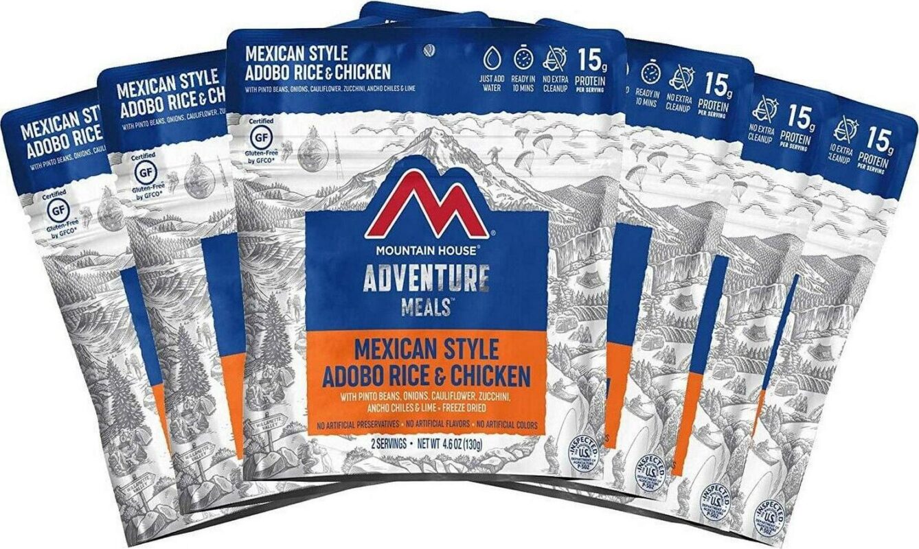 Mountain House Mexican Style Adobo Rice and Chicken Camping and Backpacking- 6 Pouches
