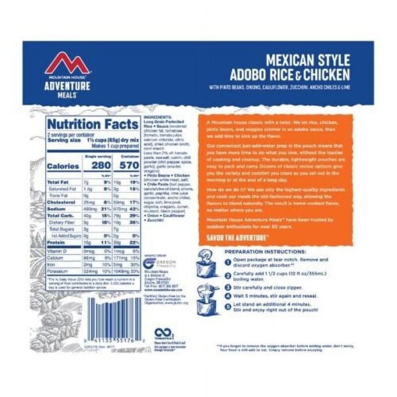 Mountain House Mexican Style Adobo Rice and Chicken Camping and Backpacking- 6 Pouches - Image 6