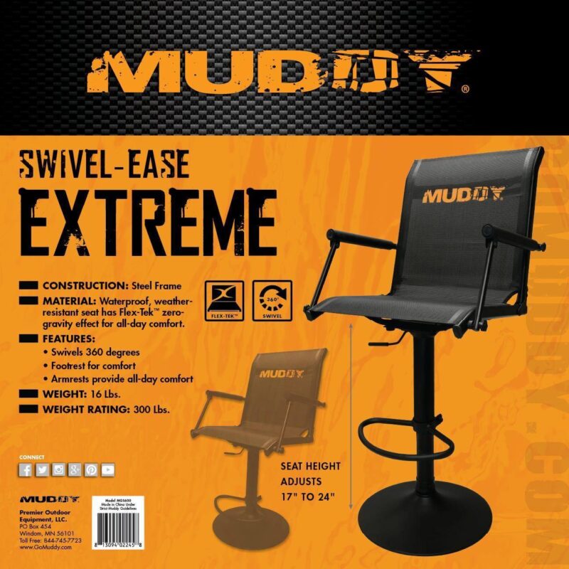 Muddy Swivel-Ease Xtreme Solid Steel Frame Box Blind Hunting Chair - Image 8